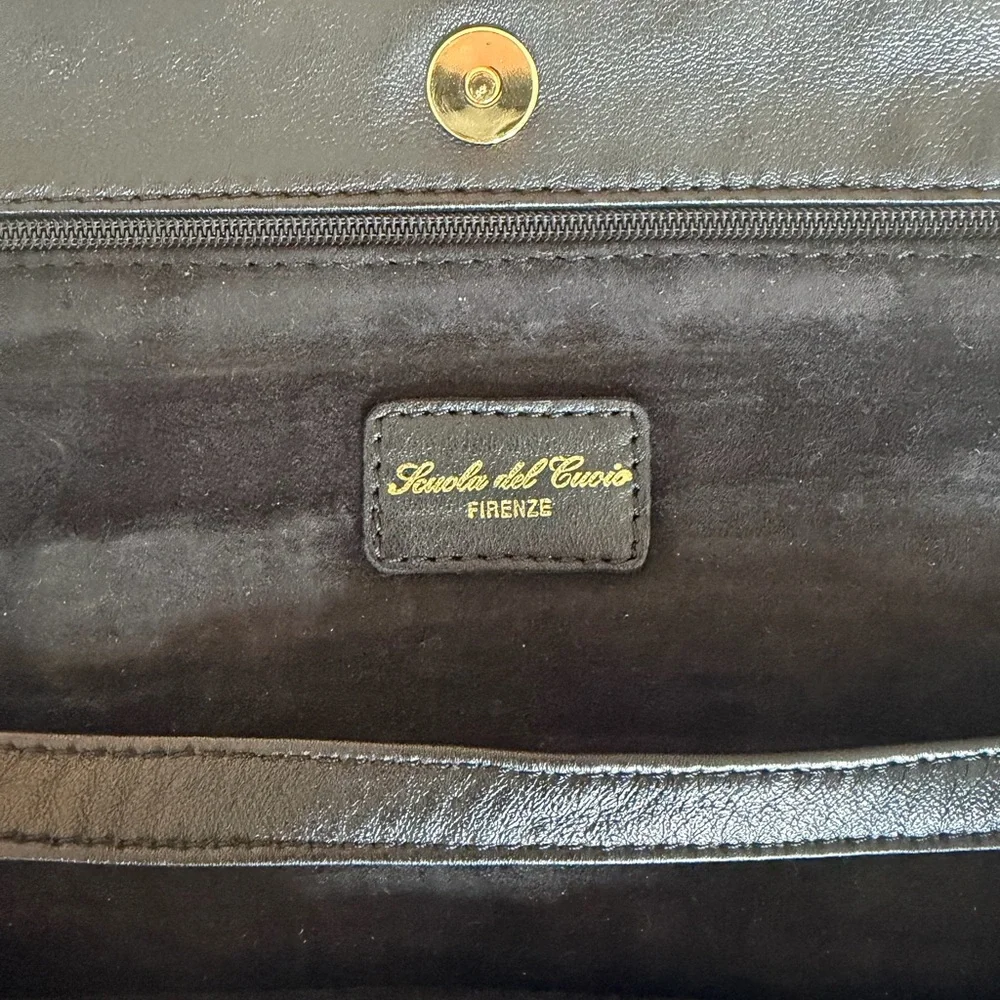 Black Italian Leather Crossbody Bag
